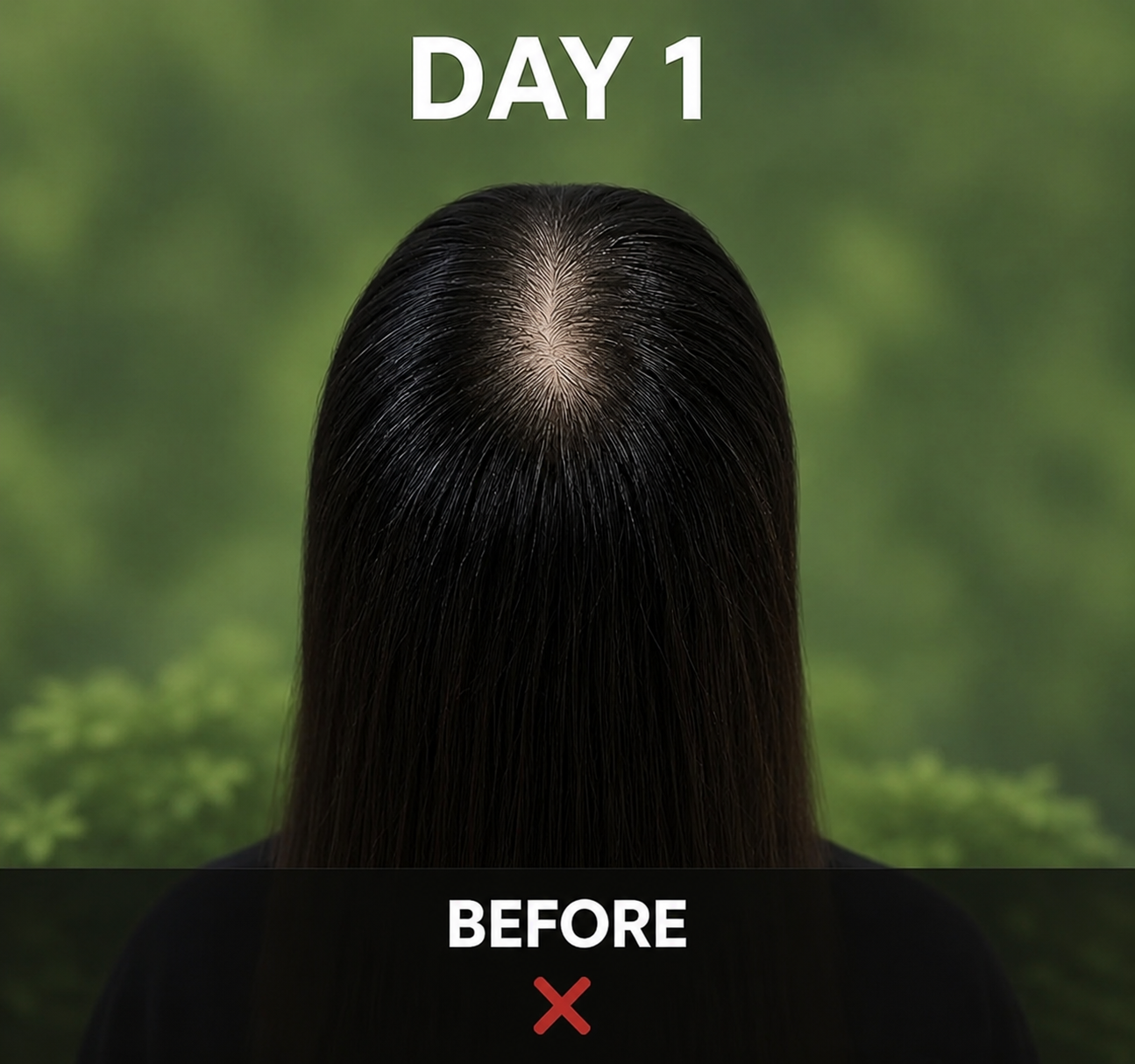 Anaya · Hair Oil + Serum day 1 before
